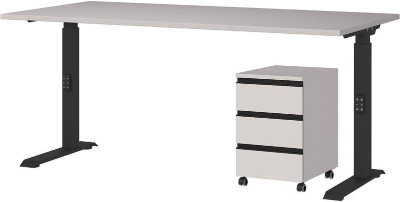 GERMANIA Büromöbel-Set Lemont, (2-tlg), Set bestehend aus höhenverstellbarem Schreibtisch und Rollcontainer von GERMANIA