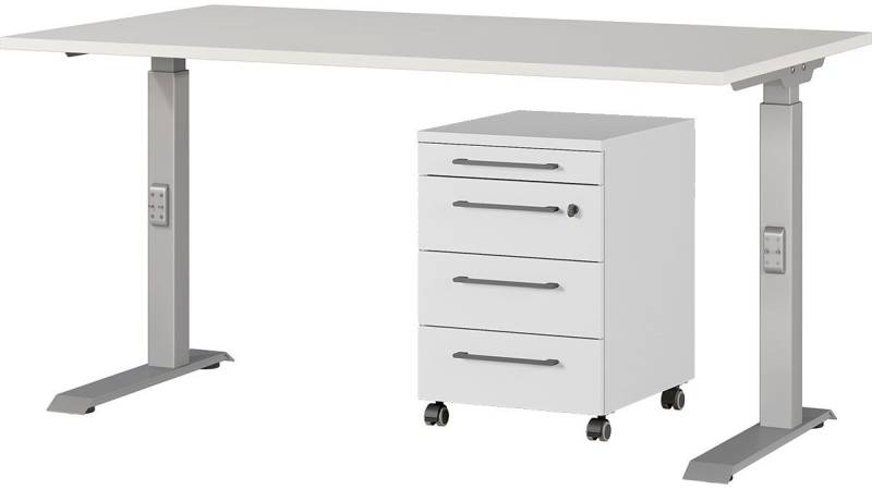 GERMANIA Büromöbel-Set Agenda, (2-tlg., 2-tlg), Set bestehend aus höhenverstellbarem Schreibtisch und Rollcontainer von GERMANIA