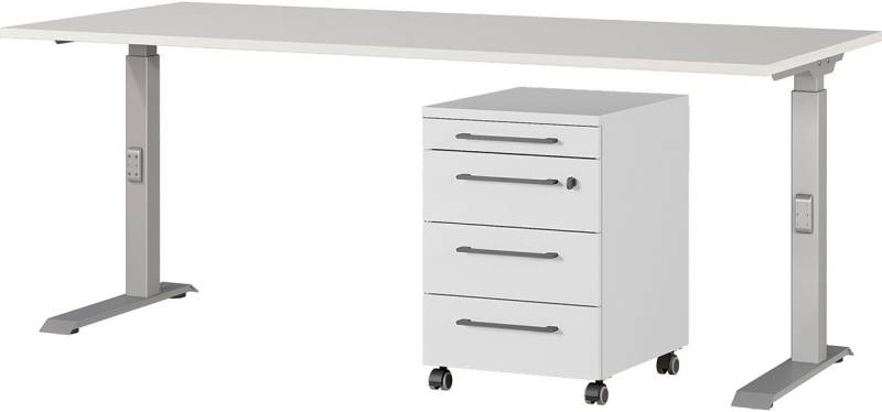GERMANIA Büromöbel-Set Agenda, (2-tlg., 2-tlg), Set bestehend aus höhenverstellbarem Schreibtisch und Rollcontainer von GERMANIA