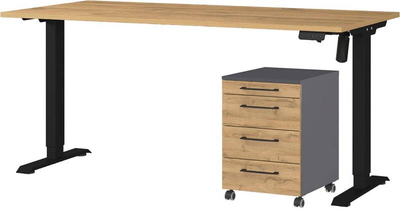 GERMANIA Büromöbel-Set Profi 3.0, Büromöbel-Set bestehend aus Schreibtisch und Rollcontainer von GERMANIA