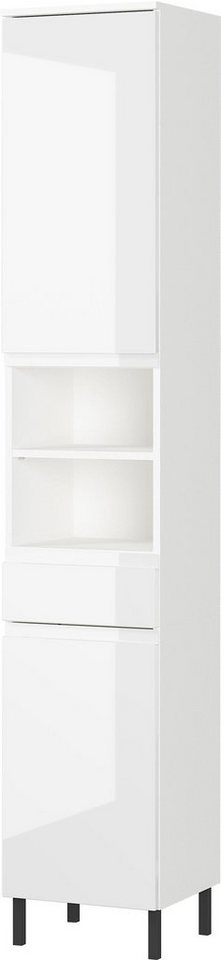 GERMANIA Hochschrank Scantic Breite 34 cm, Badezimmerschrank, 2 Türen, 1 Schubkasten, 2 Fächer von GERMANIA