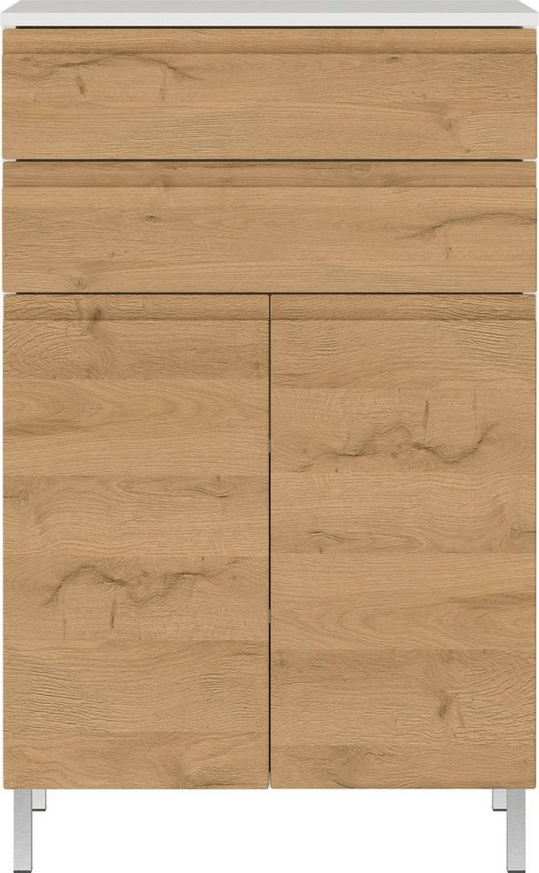 GERMANIA Midischrank Torrance mit verstellbaren Einlegeböden und Füßen aus Metall, griffloses Design von GERMANIA