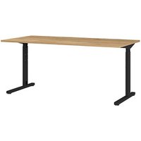GERMANIA Profi 3.0 höhenverstellbarer Schreibtisch grandson-eiche rechteckig, C-Fuß-Gestell schwarz 160,0 x 80,0 cm von Germania