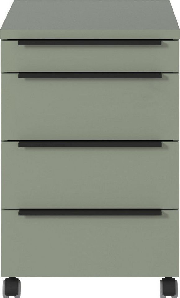 GERMANIA Rollcontainer Mailand, mit 4 Schubladen, Utensilienfach, optional abschließbar, 42x63 cm, Made in Germany von GERMANIA