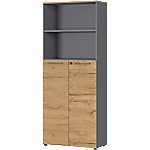 GERMANIA Schrank Agenda Melamin 4236-564 Graphit, Eiche 800 x 400 x 1.970 mm von GERMANIA