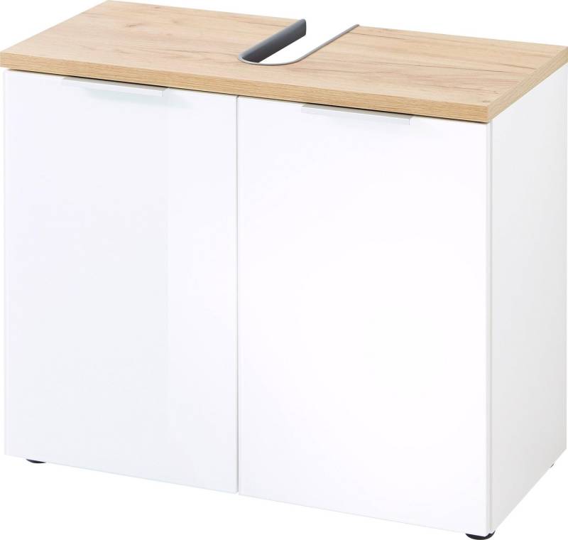 GERMANIA Waschbeckenunterschrank Pescara Front mit Glasauflage von GERMANIA