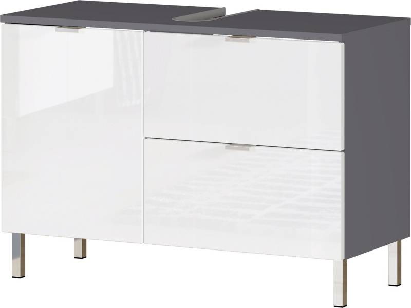 GERMANIA Waschbeckenunterschrank in anthrazit, weiss mit einer Schublade und einer Tür (BxHxT: 80x56x34 cm) von GERMANIA
