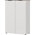 GERMANIA Melaminharzbeschichtete Spanplatte Aktenschrank Hellgrau, Walnuss 810 x 400 x 1.200 mm von GERMANIA