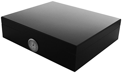 GERMANUS Humidor Movella in Schwarz inkl. Befeuchter, Hygrometer und Anleitung von GERMANUS