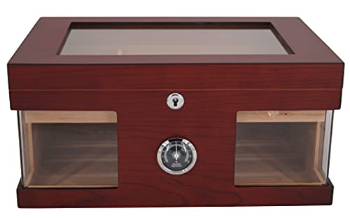 GERMANUS Humidor Truhe mit Sichtfenster Braun von GERMANUS