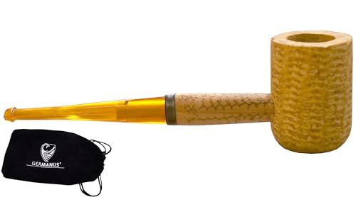 GERMANUS Original Corncob Pfeife - Classic, Gerade - Tabakpfeife inkl. Pfeifenbeutel von GERMANUS