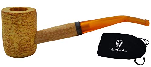 GERMANUS Original Corncob Pfeife - Classic, Bent 2 - Tabakpfeife inkl Pfeifenbeutel Sailor von GERMANUS