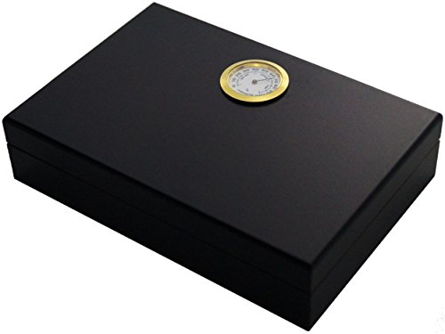 GERMANUS Reise Humidor schwarz mit Zedernholz inkl Humidor Brevier in Schwarz von GERMANUS