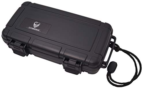 GERMANUS Zigarren Humidor Reise Travel Case für bis zu 5 Zigarren, Shockproof von GERMANUS