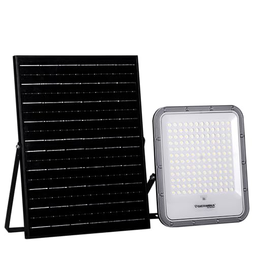 GERMINA DER ELECTRIKER LED-Projektor, Gold, 200 W, mit Solarpanel von GERMINA DER ELECTRIKER