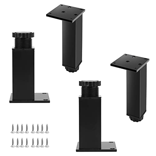 4 Stück Möbelbeine aus Metall, robuste Stützfüße, höhenverstellbare Möbelbeine, 15 cm, 18 cm Sofafüße, austauschbare Tischfüße for Schränke, Schreibtische, Kommoden,Black-8cm(3.1in) ( Color : Black , von GERRIT