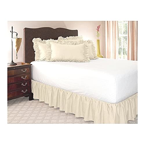 Bettrock Solide 6 farbiges Bettrock umhüllen um elastische Hemden Home Hotel Schlafzimmer Königin Dekorationen Lieferungen Größe 38 cm Höhe Betthusse (Color : Beige, Größe : 200x150cm) von GeRRiT
