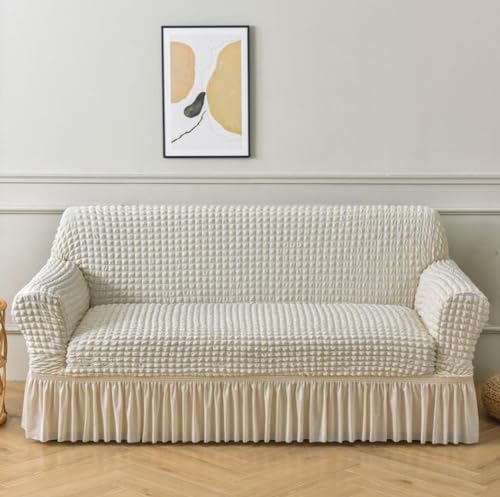 GERRIT Stretch Sofabezug Sofaüberwurf Möbelschutz Sofaüberzug Couchbezug Couch Schild Sofahusse Weich mit Gummiband Schaumstreifen,1seat(90-140cm),A von GERRIT