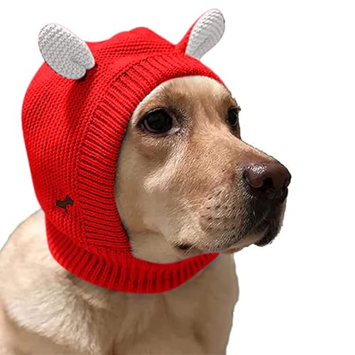 Hunde-Ohrenschützer, Lärmschutz, leise Ohren for Hunde, Winter-Hals- und Ohrenwärmer-Kapuze for Haustiere, beruhigende Hunde-Ohrenabdeckung, Hunde-Kapuze for Stress- und Angstabbau, warme Hunde-Strick von GERRIT