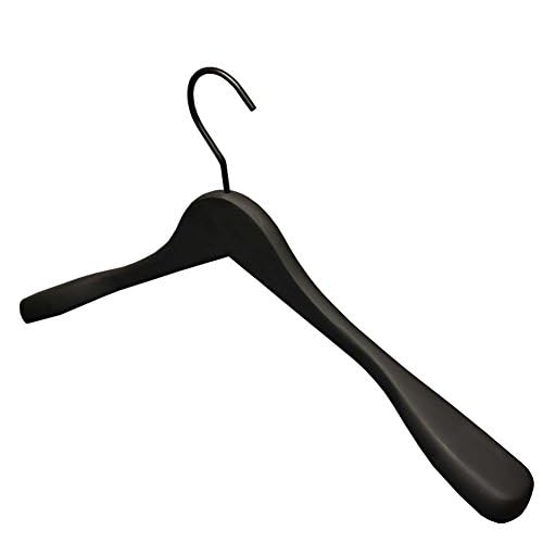 GERSO Kleiderbügel Premium 45 cm – 100er Pack – Massivholz schwarz gummiert – Formbügel mit drehbarem Haken für Mäntel & Jacken von GERSO