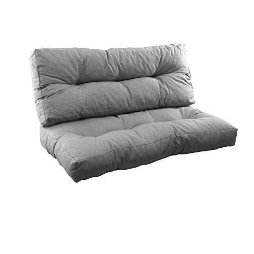 Komfortables Palettenkissen Set - Sitzkissen 120 x 60 cm und Rückenlehne 50 cm für Palettensofa - Farbe: Grau von GERSO