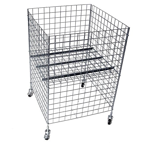 Verkaufskorb Wühlschütte Grabbelkorb Wühltisch Schlagerkorb Gitterkorb rollbar 60 x 60 x 90 cm mit variablem Einhängeboden 75mm Lenkrollen von GERSO