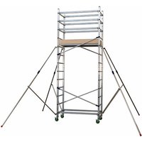 Matisère - Alu Rollgerüst, max. Arbeitshöhe 4,80m, Standhöhe 2,80m, 1 Plattform 141x68cm, 4 feststellbaren Lenkrollen, 4 teleskopausleger - AL410 von MATISÈRE