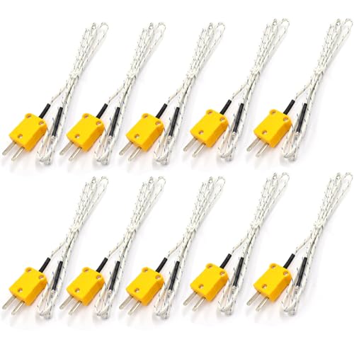 10 Stück Thermoelement Temperatursensor, mit K Typ Mini Stecker 1 Meter Thermoelement Temperaturfühler,Messbereich -50~350 ° C von GERUI