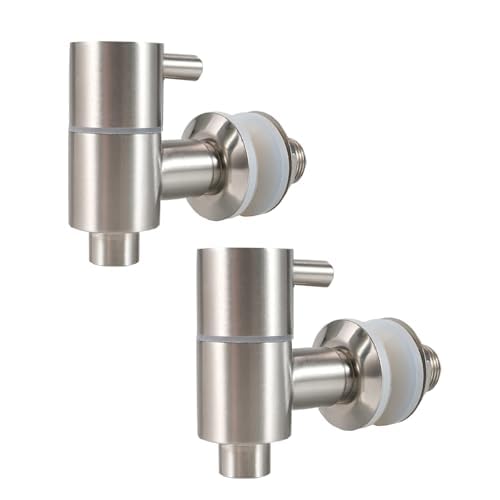 2 Stück Getränkespender Zapfhahn Ersatz Weinfass Wasserhahn Edelstahl Ersatz Wasserhahn für Kalte und Heiße Getränke,getränkespender Zapfhahn für Bierfass, Glas, Trinkbrunnen(16 mm) von GERUI
