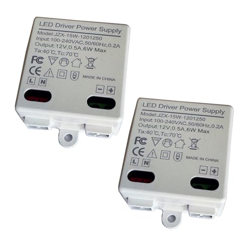 2 pcs LED Trafo LED Transformator 12V/DC,6W Mini Transformer,Gleichstrom Treiber, Mini 12V/DC für 12V LED Leuchten und Stripes Klein und Flach Ohne Mindestlastanforderungen 2 pcs LED Trafo LED Transformator 12V/DC,6W Mini Transformer,Gleichstrom Treiber, Mini 12V/DC für 12V LED Leuchten und Stripes Klein und Flach Ohne Mindestlastanforderungen von GERUI