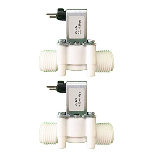 2 Stück Wasserventil 12 V DC Magnetventil NC Elektromagnetventil, G3/4 Zoll parallel Doppelgewinde Leitungswasser Einlass Magnetventil Wassereinlass Strömungsschalter Schnellanschluss von GERUI