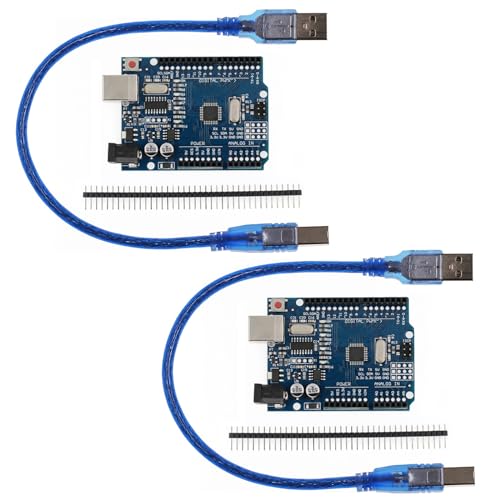 2 x Mikrocontroller Board mit USB-Kabel, A16U2 Kompatibel mit Arduino IDE-Projekten RoHS-konform - inkl. USB Kabel von GERUI
