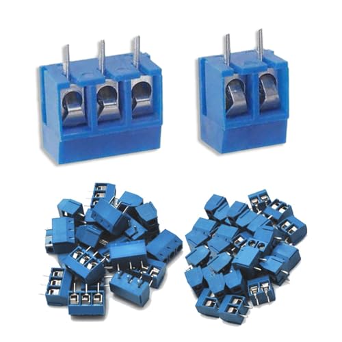 200 Stücke 5mm 2-Pin / 3-Pin PCB Schraubklemmen Screw Terminal Block Lötbare Schraubklemme 300V,16A für Arduino von GERUI