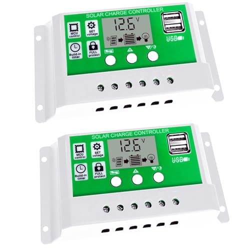 2pcs Solarladeregler, 30 A PWM Solarladeregler 12 V PV Einstellbarer LCD-Display-Regler für Life-po4 Lithium-Blei-Säure-Gel mit Zwei USB-Anschlüssen,Solar Konverter 30A Solar Ladegerät Controller 2pcs Solarladeregler, 30 A PWM Solarladeregler 12 V PV Einstellbarer LCD-Display-Regler für Life-po4 Lithium-Blei-Säure-Gel mit Zwei USB-Anschlüssen,Solar Konverter 30A Solar Ladegerät Controller von GERUI