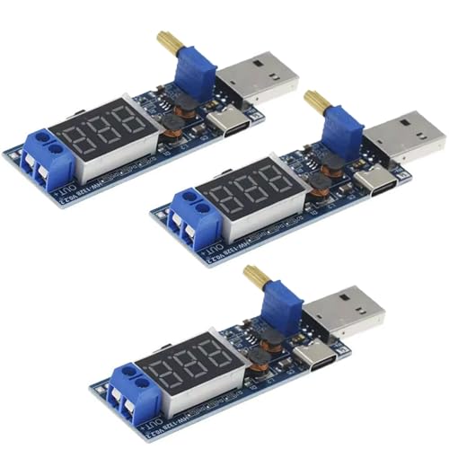 3 Stücke DC-DC Step Up Down Power Supply Modul,USB 5V bis 3.3V/9V 12V 24V Boost Buck Converter Modul Einstellbar Spannunswandler,Step Up Converter von GERUI