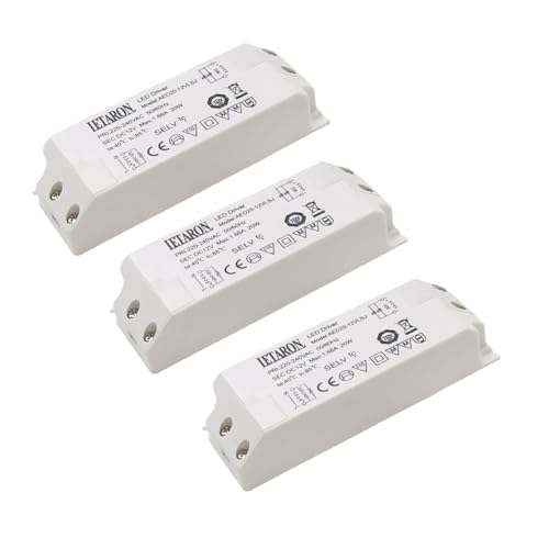 3 pcs LED Transformator 12V 20W，Konstantspannungsantrieb Netzteil AED20-12VLSJ Lichtleiste Licht mit Badezimmerspiegel Lichtspiegel， LEDTreiber Netzteil AC 220V auf 12 Volt DC 1.66A LED von GERUI