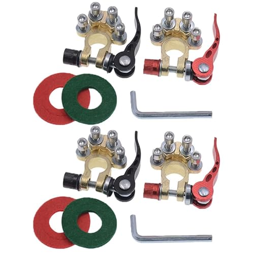 4 Stück Batterieklemmenklemmen Battery Terminal, 4-Wege Batterieklemmen 12V Schnellverschluss Trennwerkzeug Positiver und negativer Batterieanschluss Änderung des Auto-Batterie-Kartenkopfes 4 Stück Batterieklemmenklemmen Battery Terminal, 4-Wege Batterieklemmen 12V Schnellverschluss Trennwerkzeug Positiver und negativer Batterieanschluss Änderung des Auto-Batterie-Kartenkopfes von GERUI