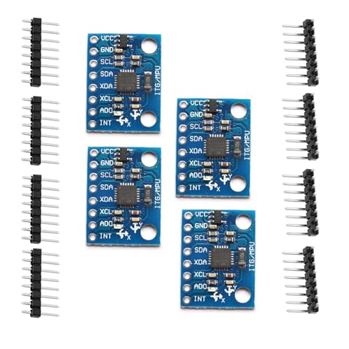4 x GY-521 MPU-6050 Modul, 3 Axis Accelerometer Gyroscope Module 6 DOF 6-axis Accelerometer Gyroscope Sensor Module 16 Bit AD Converter Data Output IIC I2C,und Beschleunigungssensor kompatibel mit Ard 4 x GY-521 MPU-6050 Modul, 3 Axis Accelerometer Gyroscope Module 6 DOF 6-axis Accelerometer Gyroscope Sensor Module 16 Bit AD Converter Data Output IIC I2C,und Beschleunigungssensor kompatibel mit Ard von GERUI