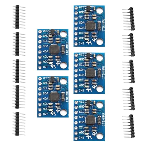 5 x GY-521 MPU-6050 Modul, 3 Axis Accelerometer Gyroscope Module 6 DOF 6-axis Accelerometer Gyroscope Sensor Module 16 Bit AD Converter Data Output IIC I2C,und Beschleunigungssensor kompatibel mit Ard 5 x GY-521 MPU-6050 Modul, 3 Axis Accelerometer Gyroscope Module 6 DOF 6-axis Accelerometer Gyroscope Sensor Module 16 Bit AD Converter Data Output IIC I2C,und Beschleunigungssensor kompatibel mit Ard von GERUI