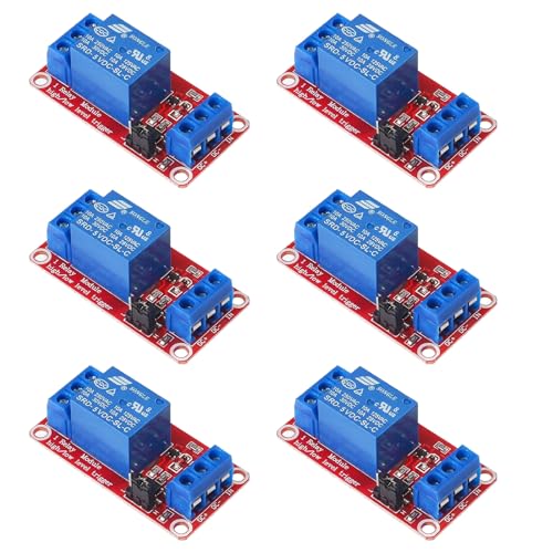 6 PCS GERUI Einkanal Relaismodul 5V Einkanal Relaismodul Relaisschalter mit OPTO-Isolierung High Low Level Trigger Relais Modul OptokopplerUnterstützung Hoch und Niedrig Trigger von GERUI