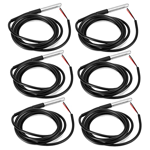 6 Stück Wasserdichtes Kabel für Temperatursensor DS18b20,Geeignet für Arduino & Raspberry,DS18B20 Temperature Sensor Temperature Probe Stainless Steel Package Waterproof (2) von GERUI