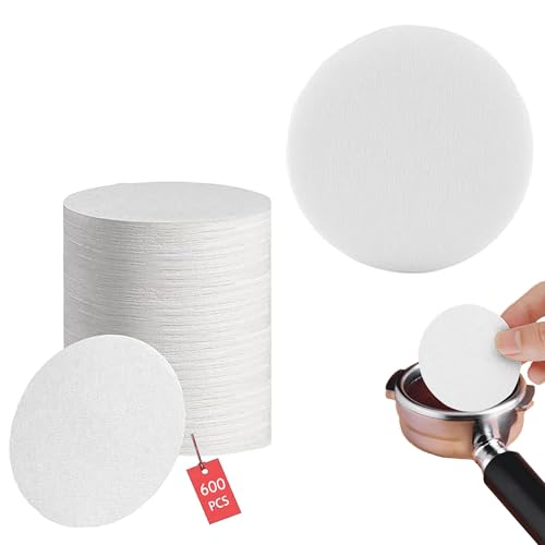 Espresso Papierfilter 58.5mm for Siebträger 58mm, 600 Stück Ungebleichter Rund Kaffee Filterpapier kompatible mit vielzahl Kaffeekocher filter Papier weiß (53.5mm) von GERUI
