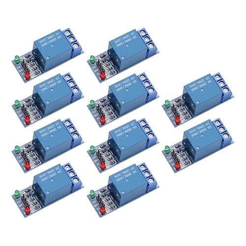 GERUI 10 stück 5V 1-Kanal Relaismodul Bord Schild Low Level Trigger für PIC AVR DSP ARM MCU Kompatibel mit Arduino und Raspberry Pi, mit Ampeln Anzeige von GERUI