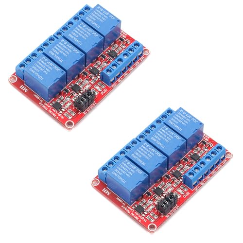 GERUI 2 Stück 4 kanal Relaismodul 12V 4 kanal Relaismodul Relaisschalter mit OPTO-Isolierung High Low Level Trigger Relais Modul OptokopplerUnterstützung Hoch und Niedrig Trigger von GERUI