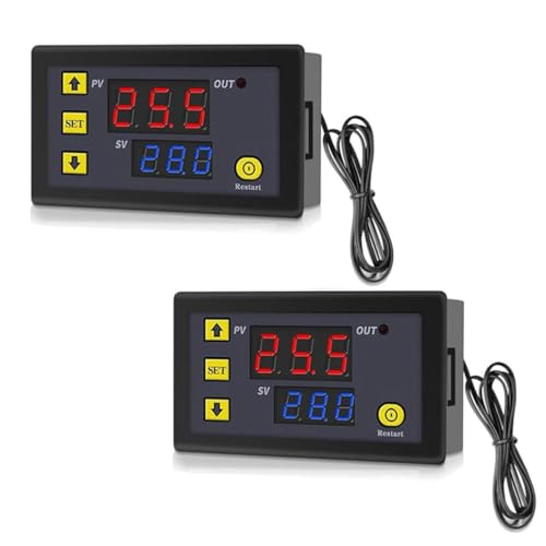 GERUI 2 Stück W3230 20A DC 110-220V Digital Temperaturregler，Digitaler Thermostat Temperaturschalter-50-120℃ mit NTC 10K-Sensorsonde. von GERUI