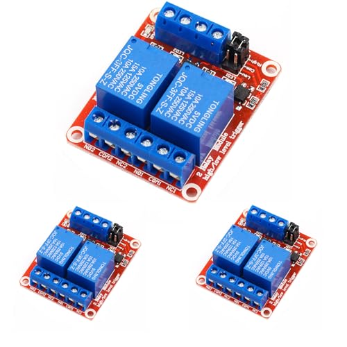 GERUI 3 Stück 2 kanal Relaismodul 12V/24V 2 kanal Relaismodul Relaisschalter mit OPTO-Isolierung High Low Level Trigger Relais Modul OptokopplerUnterstützung Hoch und Niedrig Trigger (12V) von GERUI