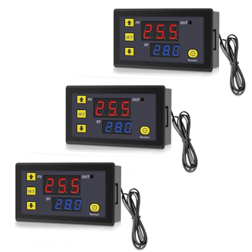 GERUI 3 Stück W3230 20A DC 12V Digital Temperaturregler,Digitaler Thermostat Temperaturschalter-50-120℃ mit NTC 10K-Sensorsonde. GERUI 3 Stück W3230 20A DC 12V Digital Temperaturregler,Digitaler Thermostat Temperaturschalter-50-120℃ mit NTC 10K-Sensorsonde. von GERUI