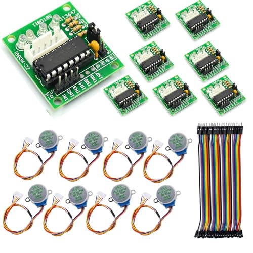 GERUI 8er Stepper Motor Schrittmotor 5V 28BYJ-48 ULN2003 und 8 Stück Treiberplatine ULN2003 für Arduino GERUI 8er Stepper Motor Schrittmotor 5V 28BYJ-48 ULN2003 und 8 Stück Treiberplatine ULN2003 für Arduino von GERUI