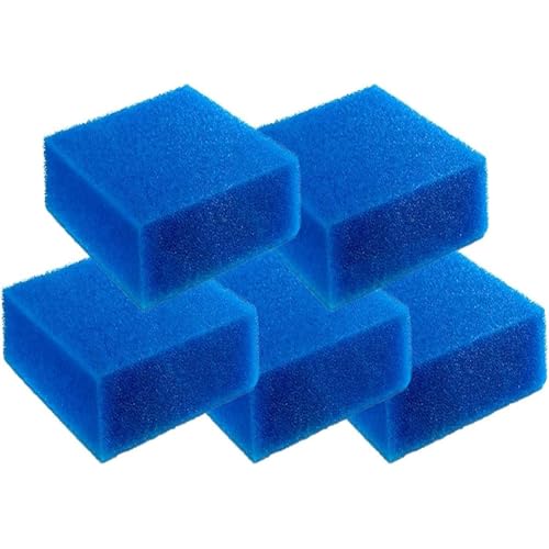 GERUI Aquarium Aktivkohleschwamm, Aquarium Filterschwamm, Bioflow Super, für für Juwel Compact/H/Bioflow 3.0 und für Juwel Bioflow 6.0（Blau） (L-Fine-5pcs) von GERUI