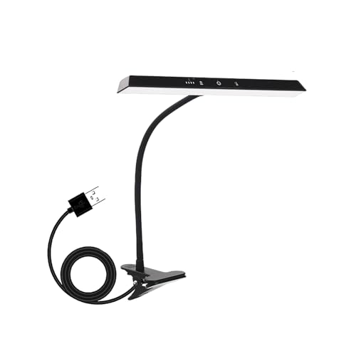 GERUI Chreibtischlampe LED Dimmbar, helle Schreibtischlampe LED Klemmbar, Schwanenhals Büro Tischlampe,Dimmbare Einstellbare Farbtemperaturen Monitor Lampe (4 Farbtemperatur 3 Helligkeitsstufen von GERUI